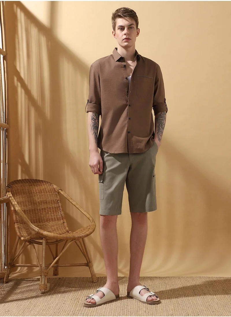 دينيس لينغو Cargo shorts with concealed zipeed pocket