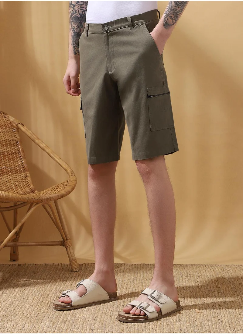 دينيس لينغو Cargo shorts with concealed zipeed pocket