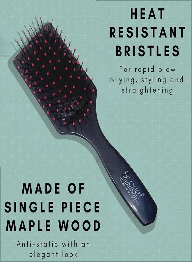 Scarlet Line Paddle Brush with Flexible Soft Nylon Ball Tips Bristles for Thick Curly Straight Thin Long Short Wet Dry Hair for Men Women, Pink - Image 3