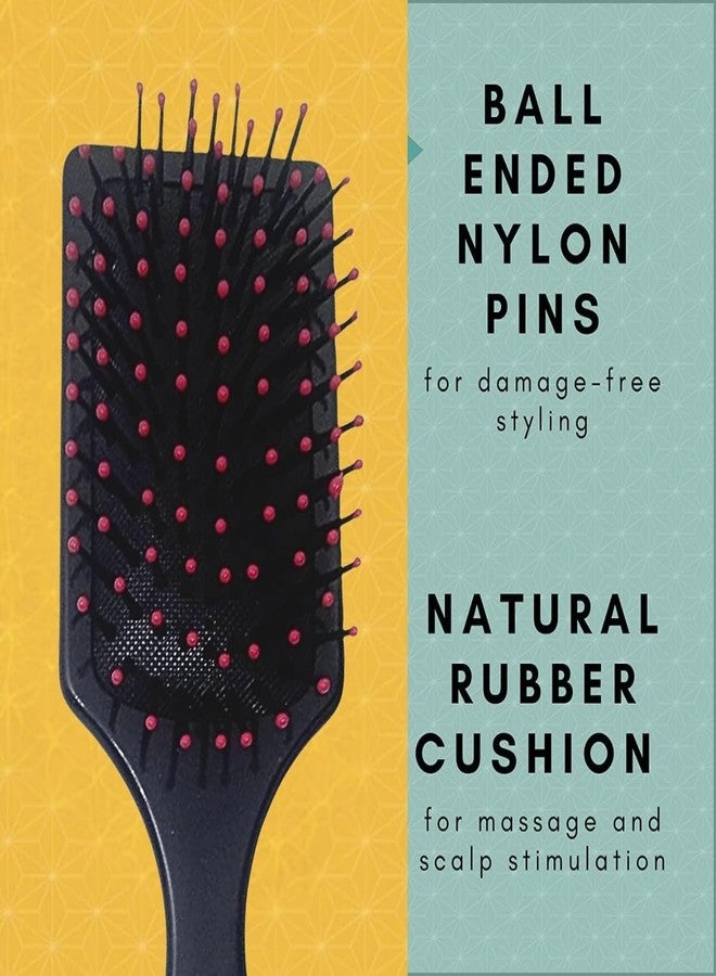 Scarlet Line Paddle Brush with Flexible Soft Nylon Ball Tips Bristles for Thick Curly Straight Thin Long Short Wet Dry Hair for Men Women, Pink - Image 4