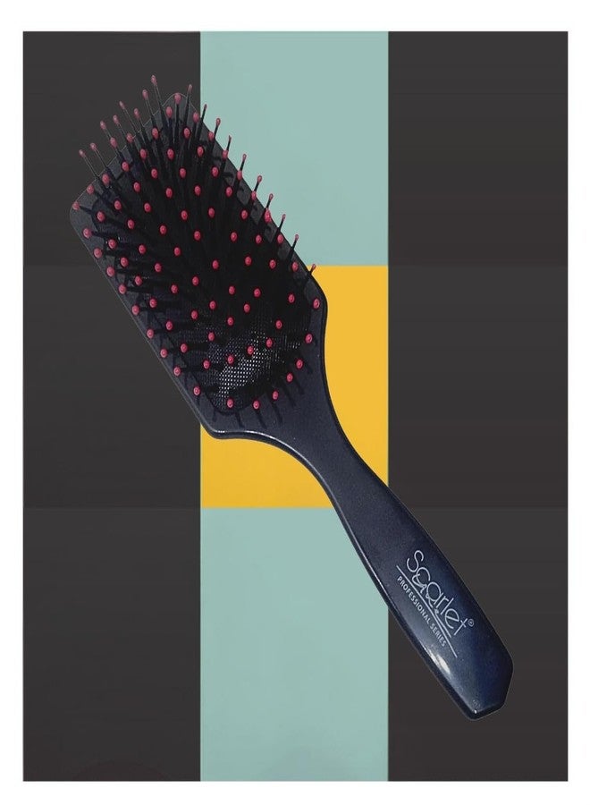 Scarlet Line Paddle Brush with Flexible Soft Nylon Ball Tips Bristles for Thick Curly Straight Thin Long Short Wet Dry Hair for Men Women, Pink - Image 1