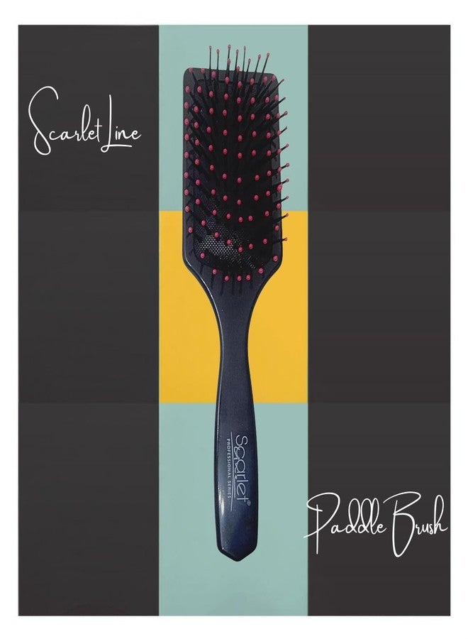 Scarlet Line Paddle Brush with Flexible Soft Nylon Ball Tips Bristles for Thick Curly Straight Thin Long Short Wet Dry Hair for Men Women, Pink - Image 2