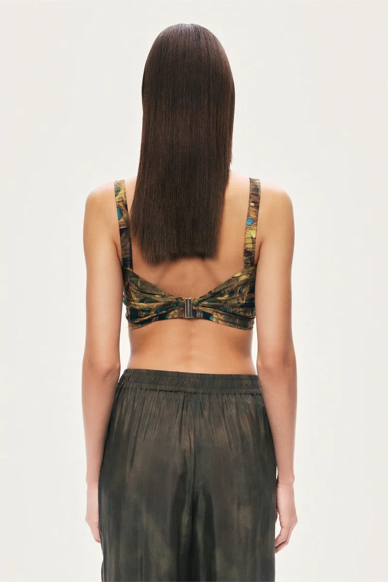 Nocturne  Printed Ring Detail Crop Top for Women | Best Price UAE