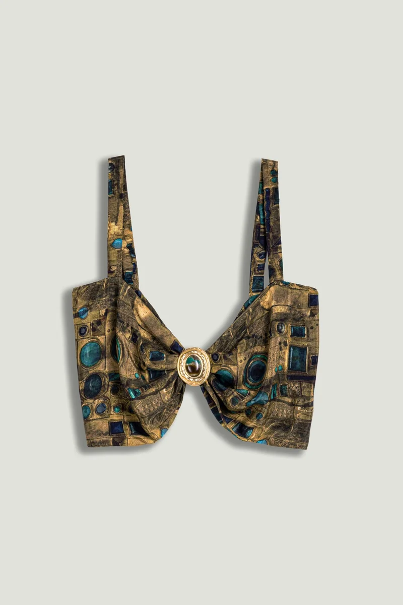 Nocturne  Printed Ring Detail Crop Top for Women | Best Price UAE