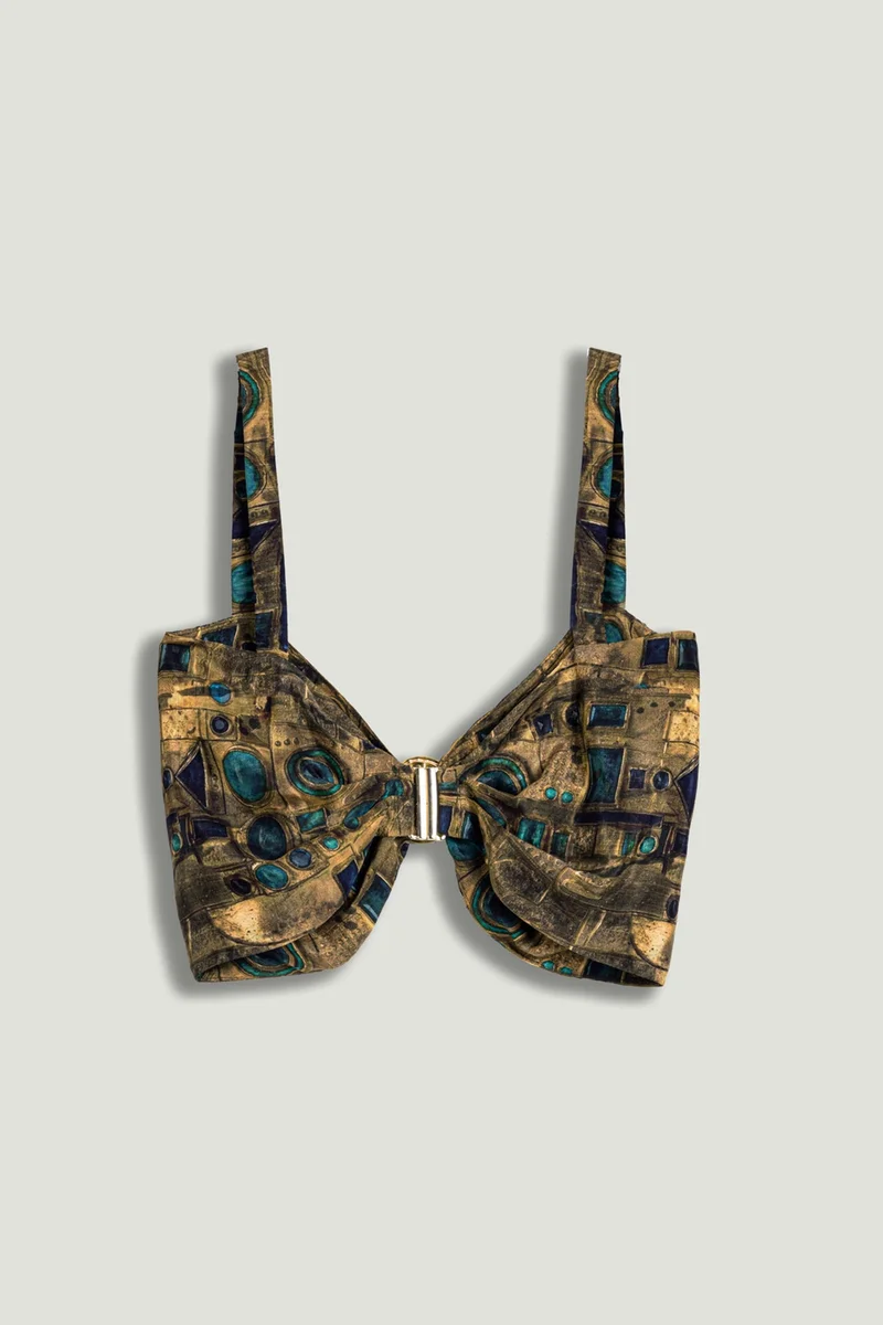 Nocturne  Printed Ring Detail Crop Top for Women | Best Price UAE