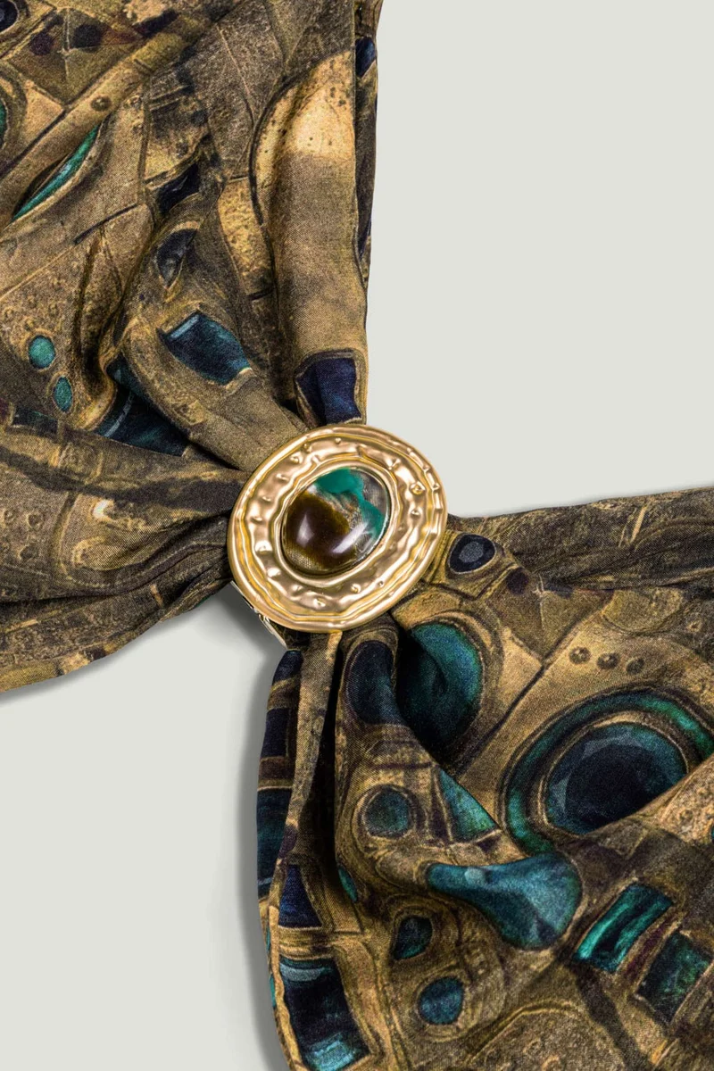Nocturne  Printed Ring Detail Crop Top for Women | Best Price UAE