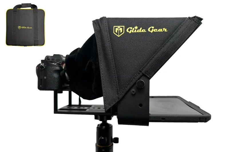 Glide Gear TMP 100 Teleprompter – DSLR, Tablet, Smartphone – 12" Glass, Carry Case, No Assembly - Image 1