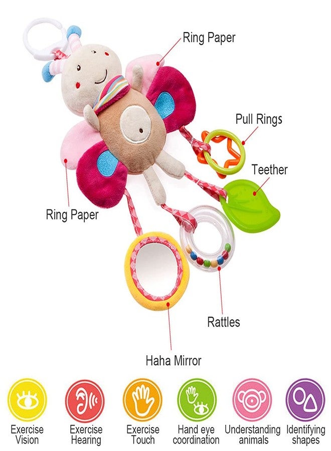 Sealive 4 Piece Baby Stroller Sensory Musical Toys, Soft Rattles Hanging Plush Activity Crib Car Seat Toys for Babies Boy Girl - Image 2