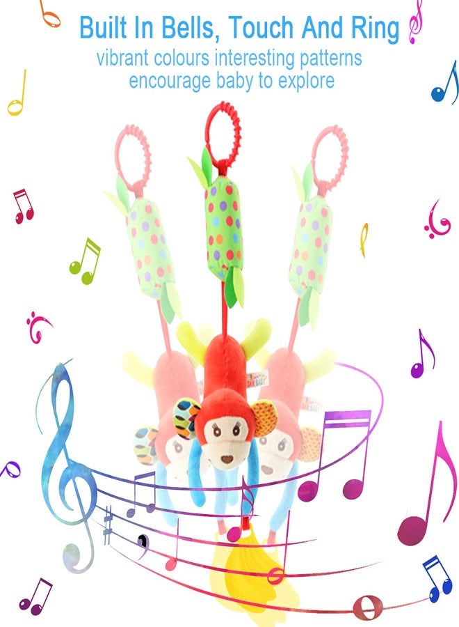 Sealive 4 Piece Baby Stroller Sensory Musical Toys, Soft Rattles Hanging Plush Activity Crib Car Seat Toys for Babies Boy Girl - Image 3