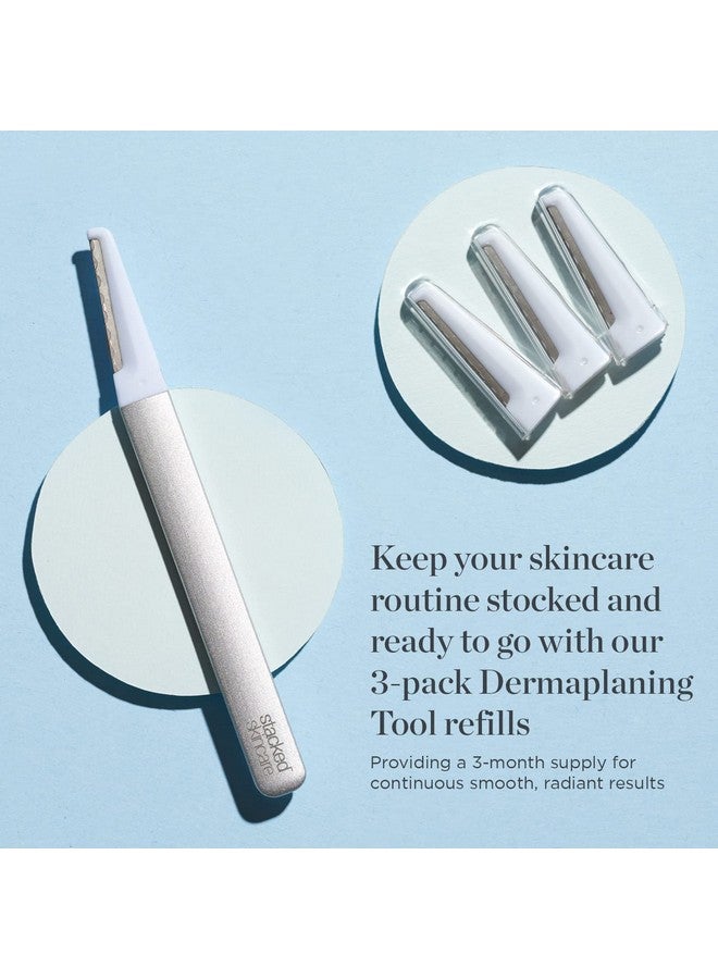 StackedSkincare | Replacement Dermaplaning Blades for Smooth, Radiant, Glowing Skin, Exfoliating Face Blades for Dermaplaning, No Brush or Scrub Needed, 3 Pack - Image 2