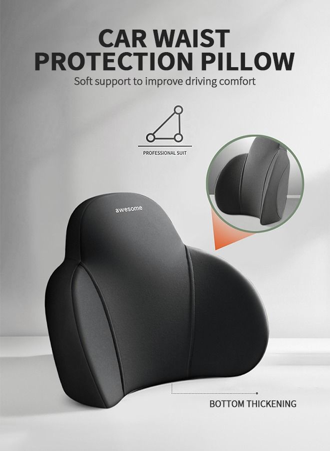 GROIC Lumbar Support Pillow for Car,Car Back Support,Memory Foam Low Back Cushion for Back Pain Relief,Automotive Interior - Image 2