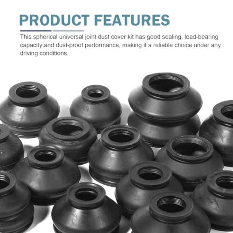 14PCS Tie Rod Boots, Rubber Tie Rod End Boot, Ball Joint Head Dust Protection, Car Dust Cap Tie Rod End Kit, Universal Ball Joint Boot Replacement for Most Vehicles - Image 5