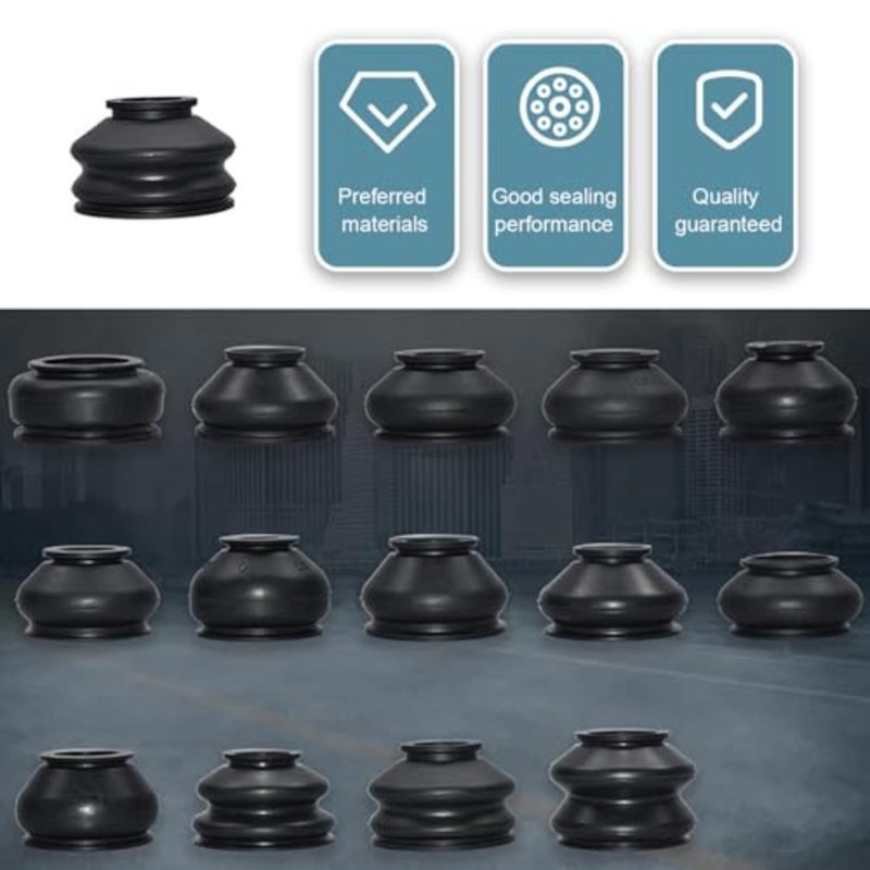 14PCS Tie Rod Boots, Rubber Tie Rod End Boot, Ball Joint Head Dust Protection, Car Dust Cap Tie Rod End Kit, Universal Ball Joint Boot Replacement for Most Vehicles - Image 4