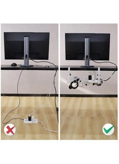 Arabest Under Desk Cable Management Tray, Upgraded Wire Management No Drill No Screws, Cable Tray with Clamp for Desk Wire Management, Computer Cable Rack for Office, Home - No Damage to Desk Black  - Image 2