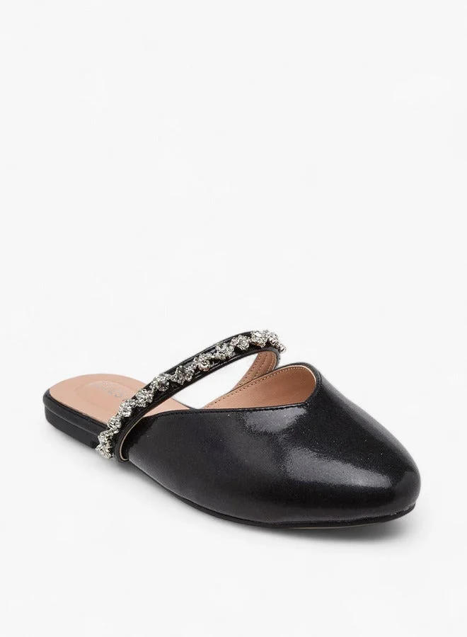 سيليست Girls' Embellished Slip-On Mules