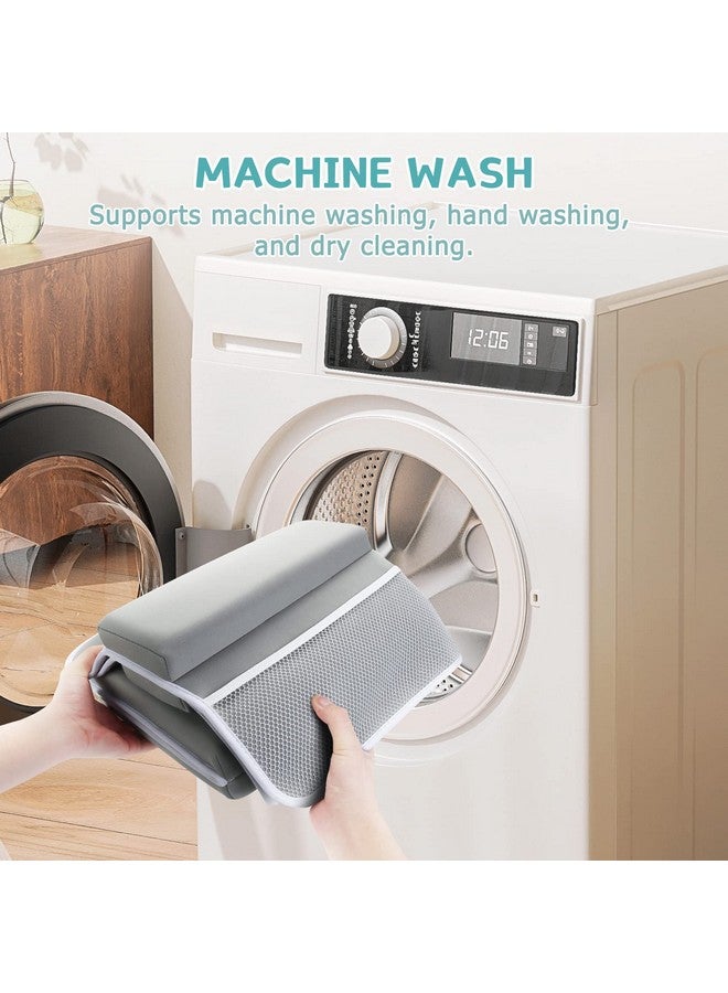 Beyoung Baby Bath Kneeler and Elbow Kneeling Rest Pad Set, Thickened Bathtub Kneeler Pad with Memory Foam and Bath Toys Organizer, Ideal Bath Kneeling Pad for Bathing Baby,Grey - Image 4