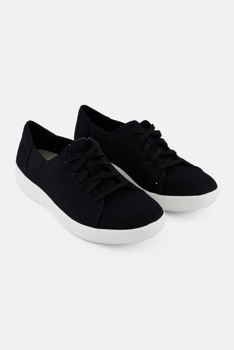 FitFlop Women Sporty Lace Up Sneaker Shoes, Black  - Image 1