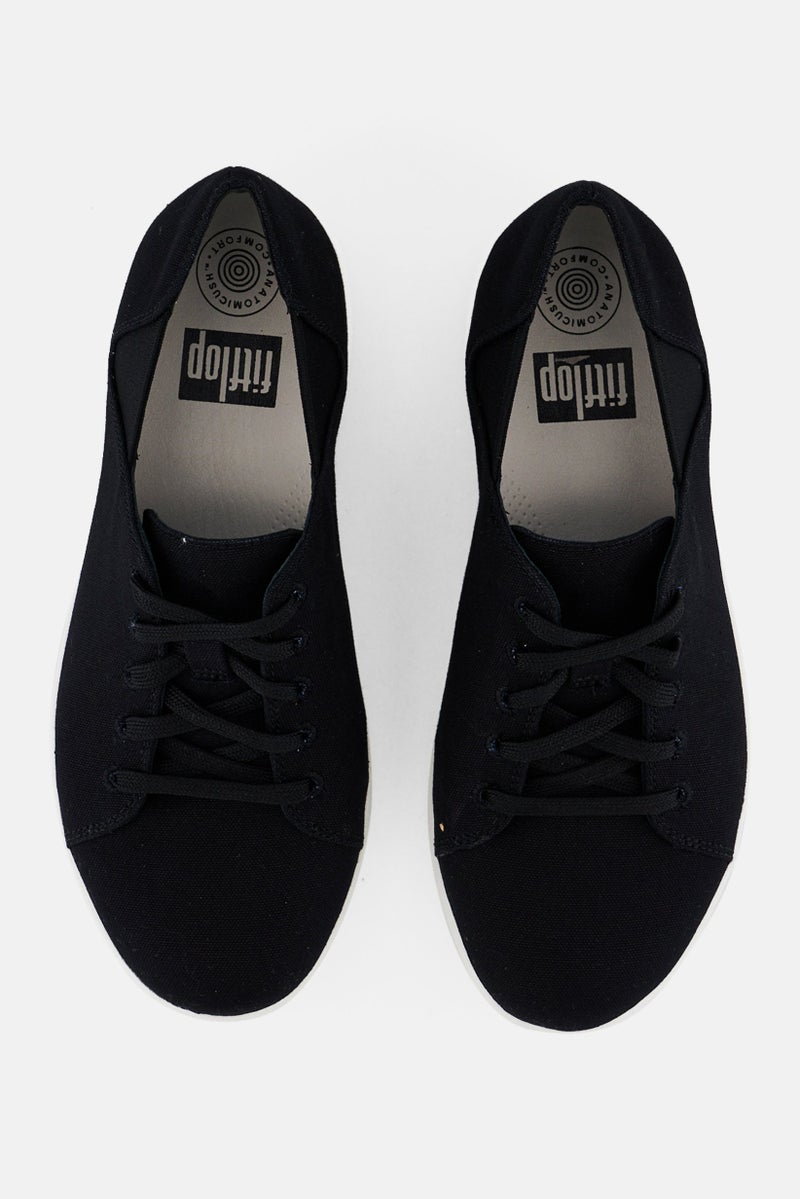 FitFlop Women Sporty Lace Up Sneaker Shoes, Black  - Image 3