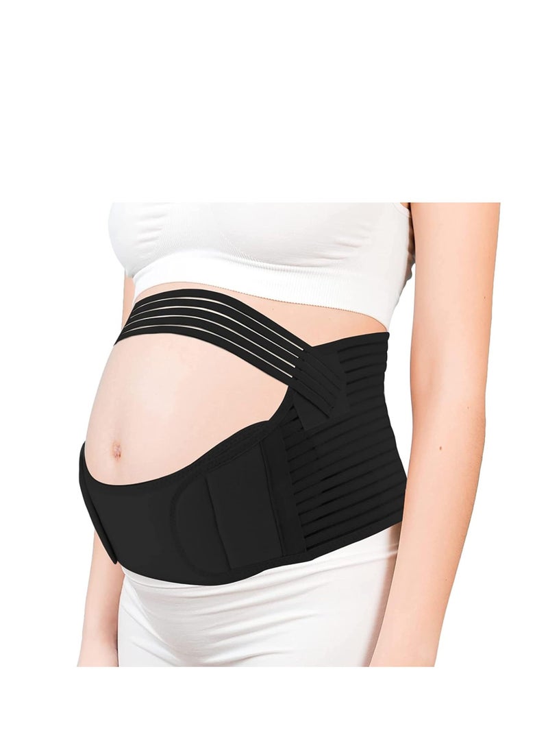 Maternity Abdominal Support Belt Belly Back Bump Brace Strap Black - Image 2