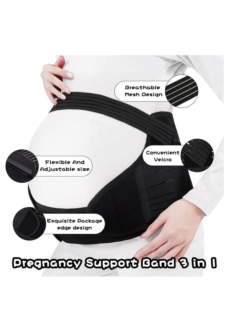 Maternity Abdominal Support Belt Belly Back Bump Brace Strap Black - Image 3