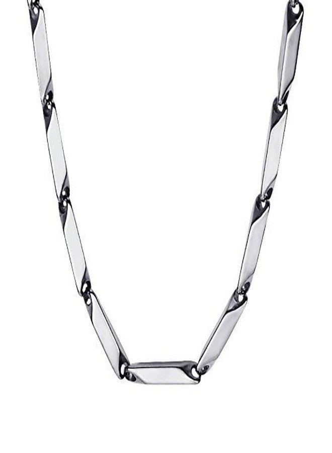 MEENAZ chain for men stylish girls women unisex Men Jewellery Valentine Silver Chain for boys Necklace for Men Husband Boyfriend Gents Mens Chains for Pendants platinum stainless steel neck (SILVER) - Image 1