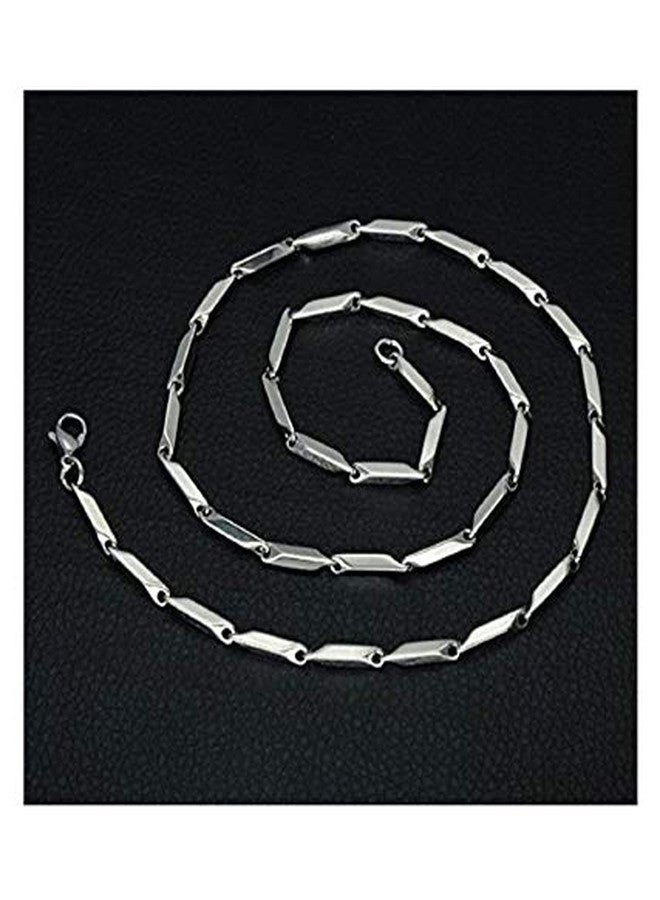 MEENAZ chain for men stylish girls women unisex Men Jewellery Valentine Silver Chain for boys Necklace for Men Husband Boyfriend Gents Mens Chains for Pendants platinum stainless steel neck (SILVER) - Image 3