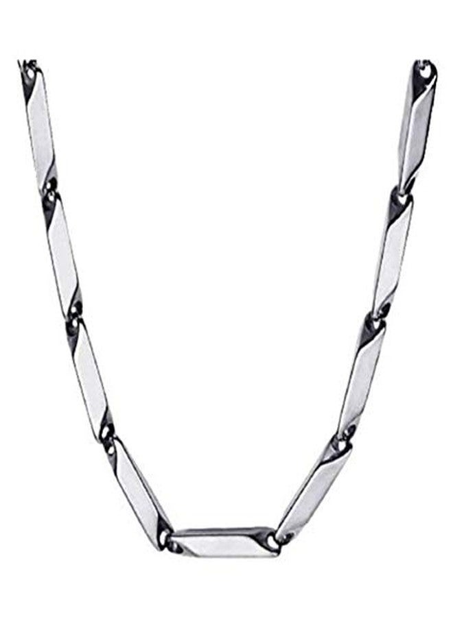 MEENAZ chain for men stylish girls women unisex Men Jewellery Valentine Silver Chain for boys Necklace for Men Husband Boyfriend Gents Mens Chains for Pendants platinum stainless steel neck (SILVER) - Image 4