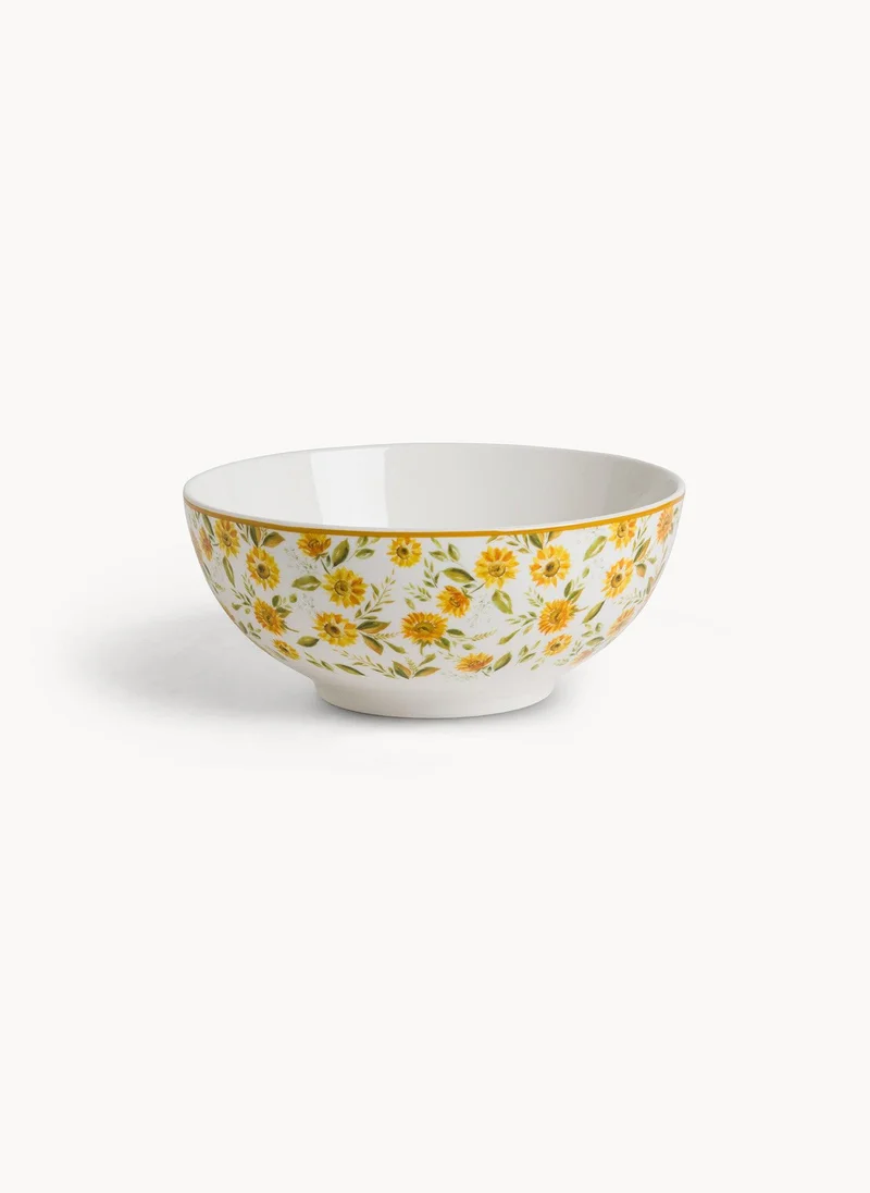 Simply Kitchen Sunflower Bone China Salad Bowl Elegant Serving