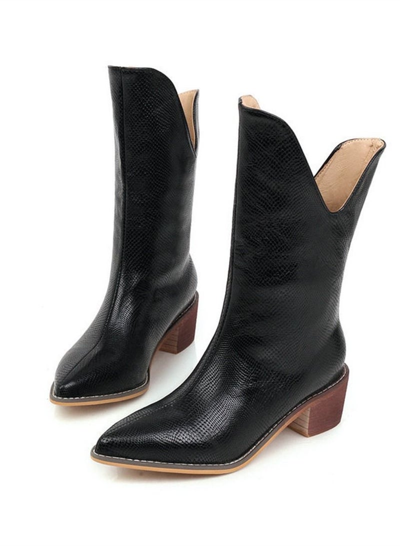 Loquat Pointy Irregular Women's Boots Black  - Image 1