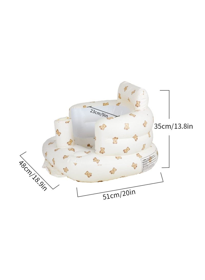 SOLARAE Baby Inflatable Seat for Babies 3 to 36 Months Soft and Safe Adorable Bear Cub Design Perfect for Sitting Up Playing and Bathing Ideal Gift for Newborns and Expectant Mothers - Image 5