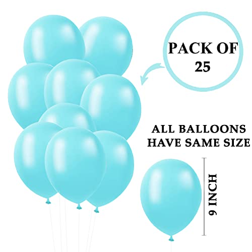 AMFIN® (Pack of 25) 10 inch Metallic Balloons Blue for Birthday Decoration, Decoration for Weddings, Engagement, Anniversary - Aqua Blue - Image 3