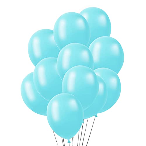AMFIN® (Pack of 25) 10 inch Metallic Balloons Blue for Birthday Decoration, Decoration for Weddings, Engagement, Anniversary - Aqua Blue - Image 1
