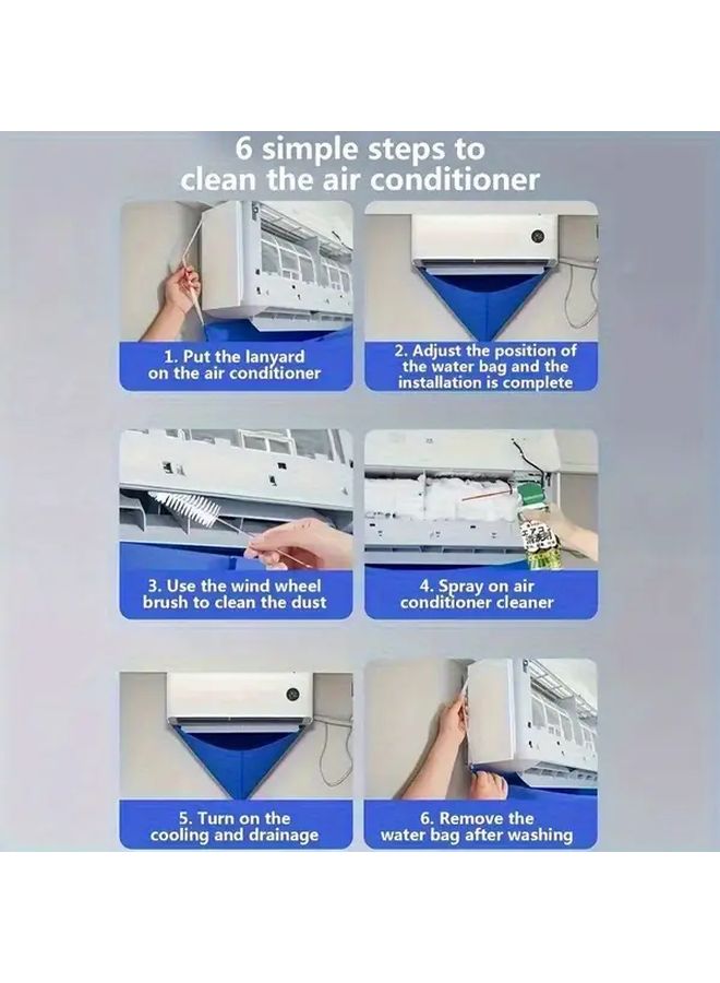 Blue Anti Mold Air Conditioner Cover No Electricity Needed Detachable Cloth Protector Moistureproof Design Compatible With Most AC Units Prevents Mold Enhances Indoor Decor Easy Installation Home Office Apartment Modern Aircon Cover Durable Fabric Home Maintenance Sleek Design - Image 5