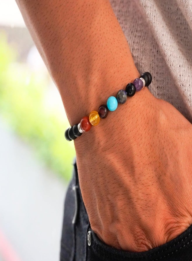Japam Karungali x Seven Chakra Band - Natural Ebony Wood – 4 Inches Diameter - Image 3