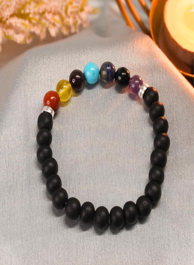 Japam Karungali x Seven Chakra Band - Natural Ebony Wood – 4 Inches Diameter - Image 4