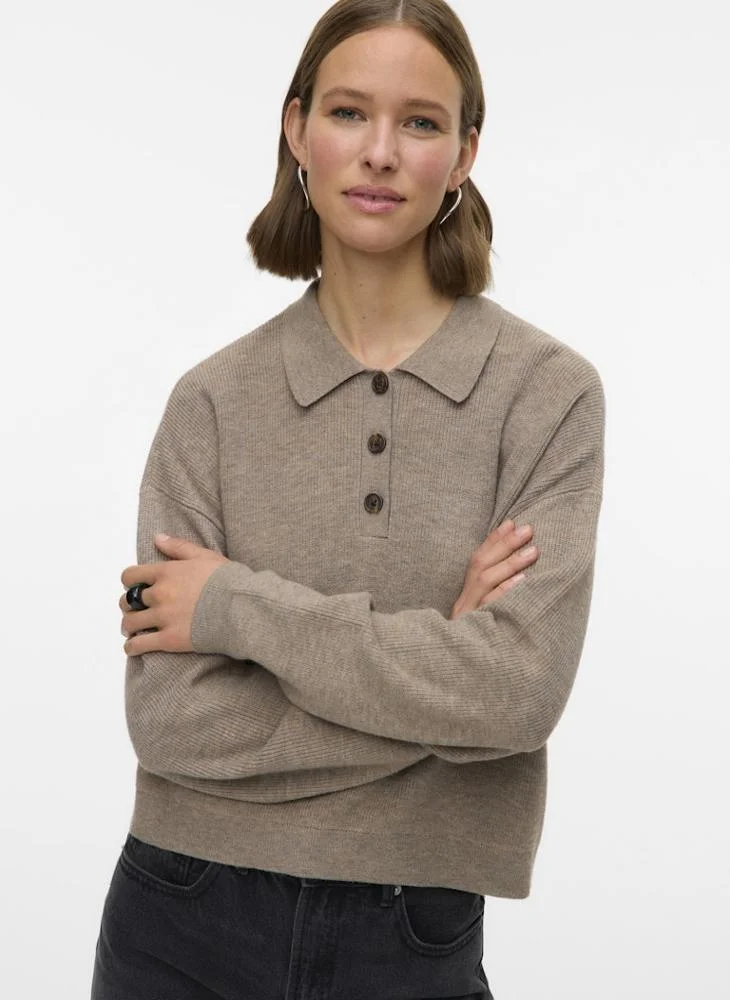 VERO MODA Vmexciting Collar Neck Long Sleeve Pullover Sweater