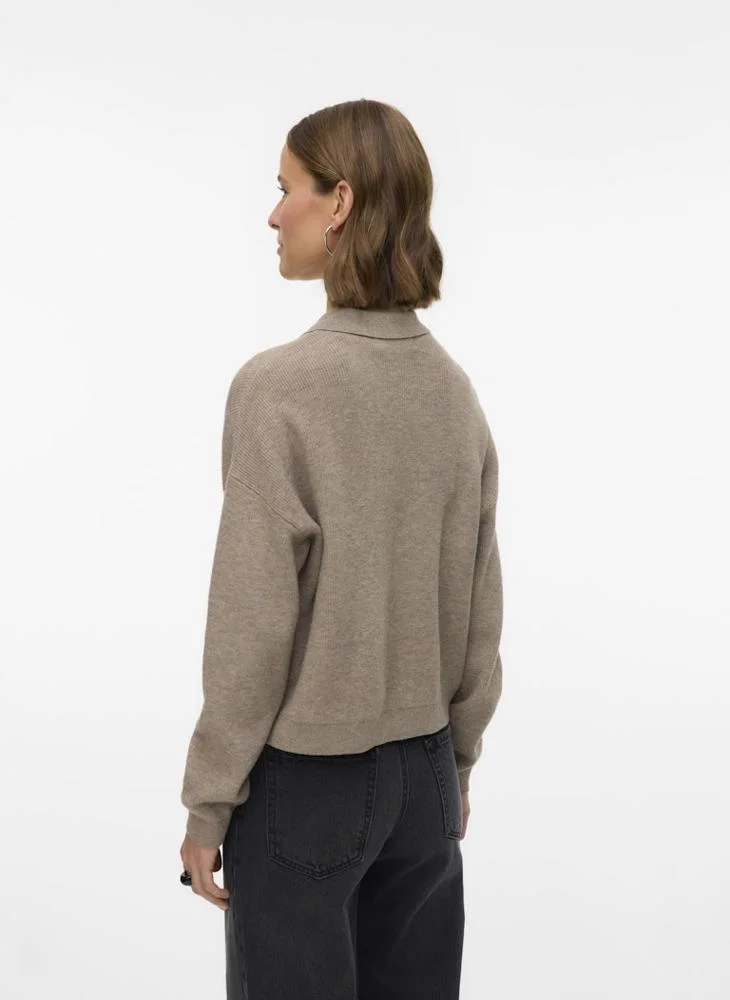VERO MODA Vmexciting Collar Neck Long Sleeve Pullover Sweater