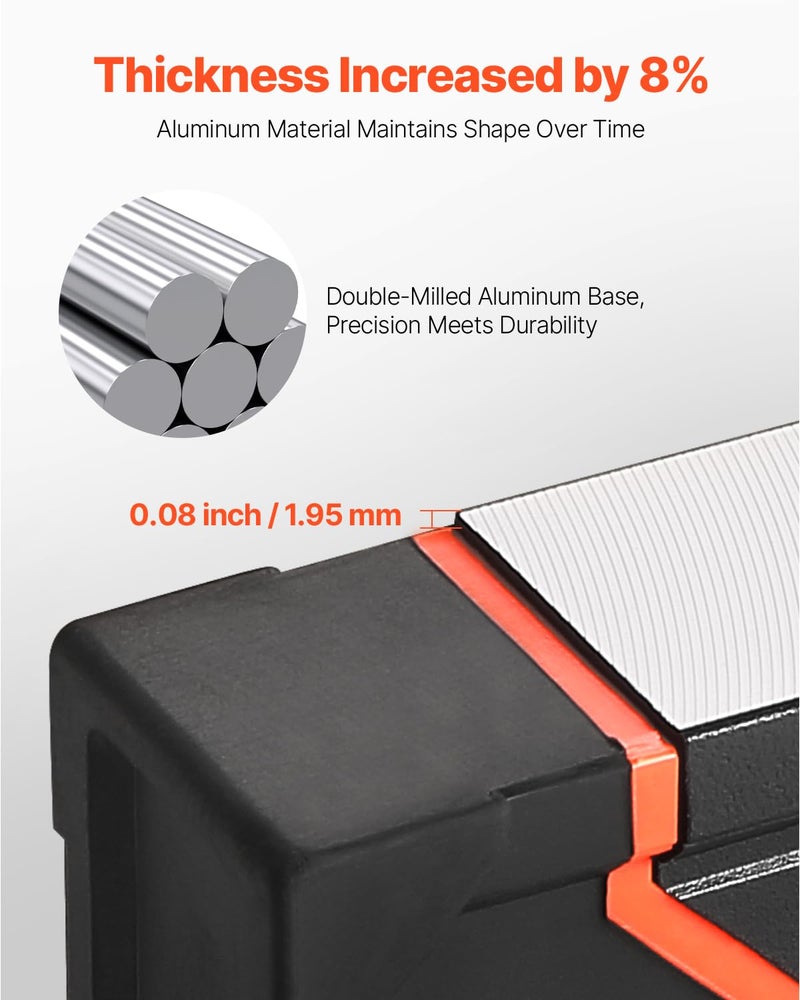 VEVOR 6-Piece Torpedo Level, 78/48/32/24/16/10 Inch All Magnetic Levels Set, Bubble Vials Ruler for 45/90/180 Degree, Aluminum Alloy Magnetic Box Leveler Tool, Shock-Resistance, SAE and Metric Scale - Image 4