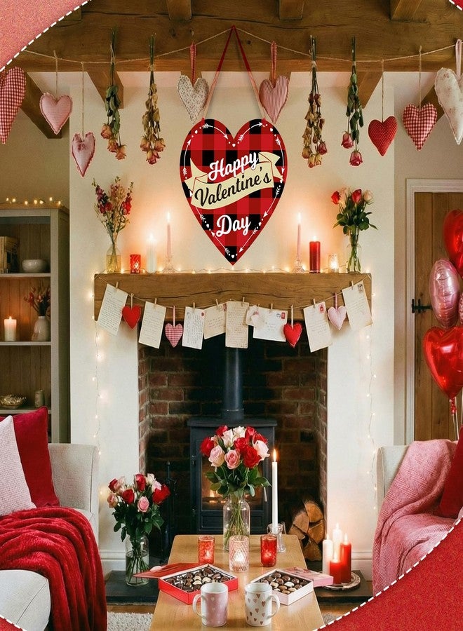 جيتك لوحة خشبية مزدوجة الجوانب على شكل قلب من جيتك، زينة لعيد الحب، لوحة جدارية على شكل قلب، لافتة معلقة على الباب أو الحائط، عيد حب سعيد لحفلات الزفاف والذكرى السنوية، 11.8 × 11.8 بوصة (أحمر وأسود) - Image 4