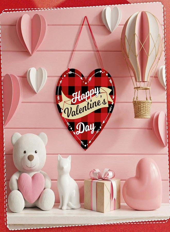 جيتك لوحة خشبية مزدوجة الجوانب على شكل قلب من جيتك، زينة لعيد الحب، لوحة جدارية على شكل قلب، لافتة معلقة على الباب أو الحائط، عيد حب سعيد لحفلات الزفاف والذكرى السنوية، 11.8 × 11.8 بوصة (أحمر وأسود) - Image 3