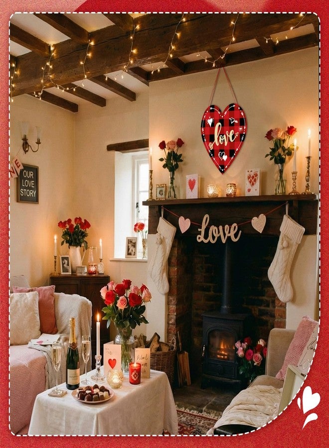 جيتك لوحة خشبية مزدوجة الجوانب على شكل قلب من جيتك، زينة لعيد الحب، لوحة جدارية على شكل قلب، لافتة معلقة على الباب أو الحائط، عيد حب سعيد لحفلات الزفاف والذكرى السنوية، 11.8 × 11.8 بوصة (أحمر وأسود) - Image 5