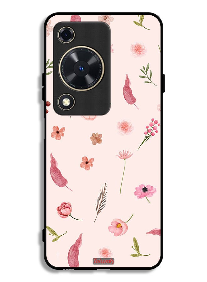 Tolwak Huawei Nova Y72S Protective Case Cover Leaves And Roses Pattern