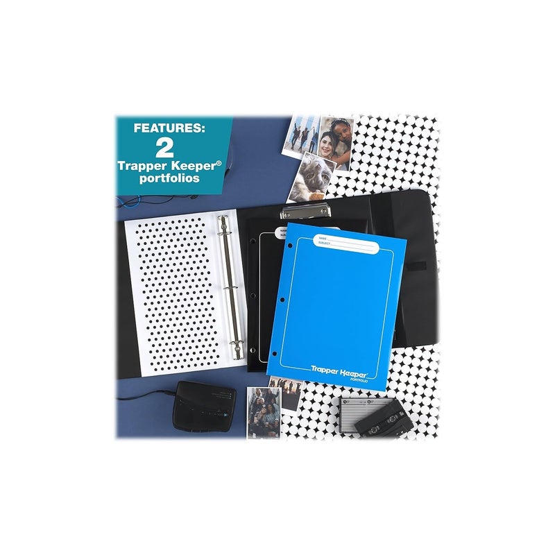 Mead Trapper Keeper Binder, Retro Design, 1 Inch Binder with Folders and Pockets, Holds 8-1/2" x 11" Paper, Shapes (260038CQ1-ECM) - Image 4