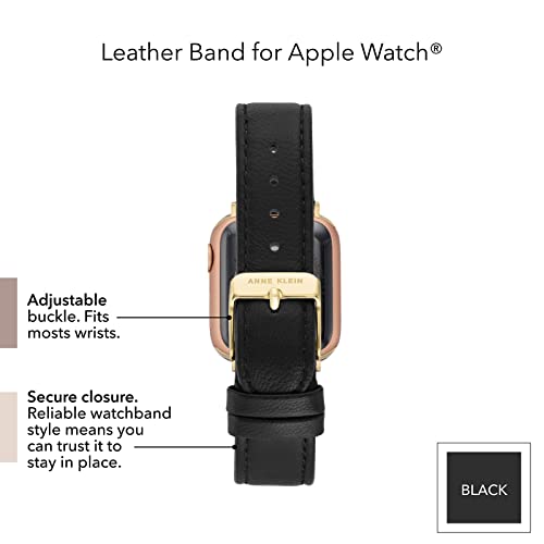 Anne Klein Leather Fashion Band for Apple Watch Secure, Adjustable, Apple Watch Band Replacement, Fits Most Wrists - Image 5