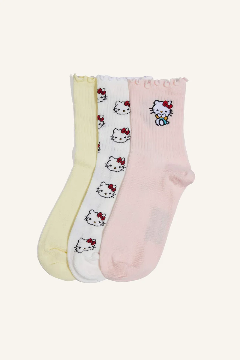 Woman Hello Kitty Licensed 3 piece Long sock