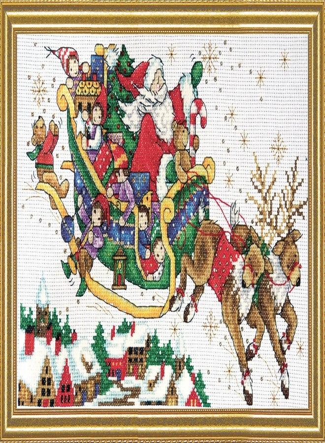 DesignWorks Ink Design Works Crafts Santa's Sleigh Counted Cross Stitch Kit, Multi - Image 1