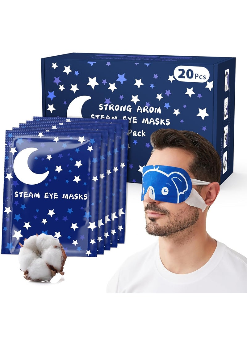 ZHENYEMEI - 20 Packs Mens Steam Eye MaskHeated Eye Mask for Dry Eyes Dark Circles Puffy EyesDisposable SPA Warm CompressTravel Essentials  Relaxation Gifts for MenTeacherDadBoyfriendFamilyUnscented - Image 1