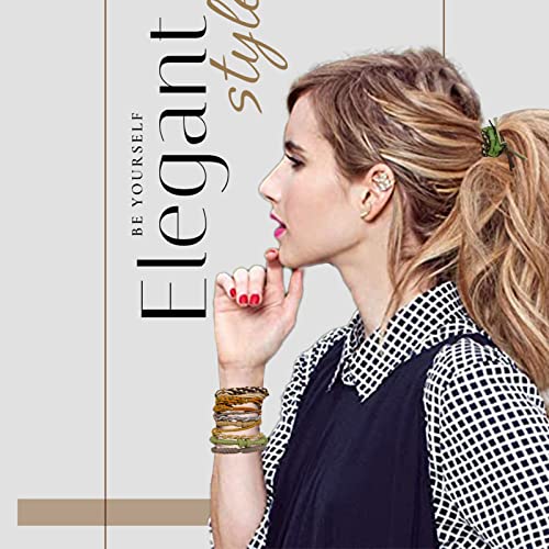 TENGYES Hair Ties for Women Girls, 20 Pcs Boho Dual-Use Bracelets and Hair Tie for Thick Hair/Pony Tails, No Damage No Crease Elastics Hair Rubber Bands Ponytail Holders (Cute) - Image 3