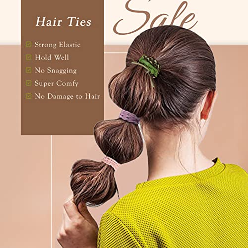 TENGYES Hair Ties for Women Girls, 20 Pcs Boho Dual-Use Bracelets and Hair Tie for Thick Hair/Pony Tails, No Damage No Crease Elastics Hair Rubber Bands Ponytail Holders (Cute) - Image 4