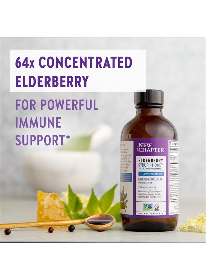 New Chapter Elderberry Syrup, 24 Servings, Immune Defense for Kids (4+) & Adults, 64x Concentrated Black Elderberry + Grade A Honey, No Corn Syrup, Non-GMO, Gluten Free - Image 3